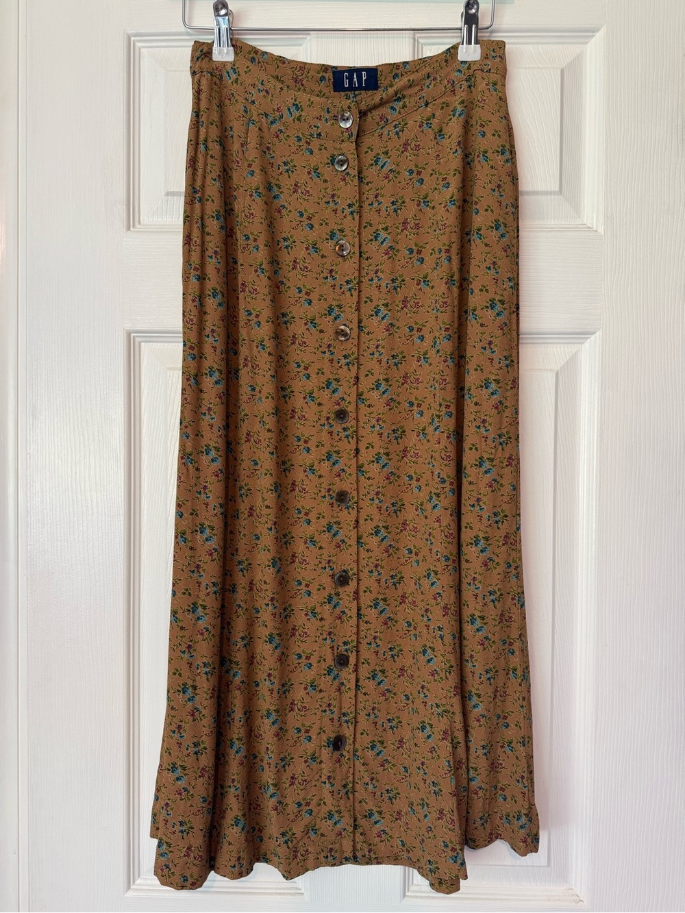 Vintage 90’s GAP Women's Floral Button-Front Maxi Skirt
